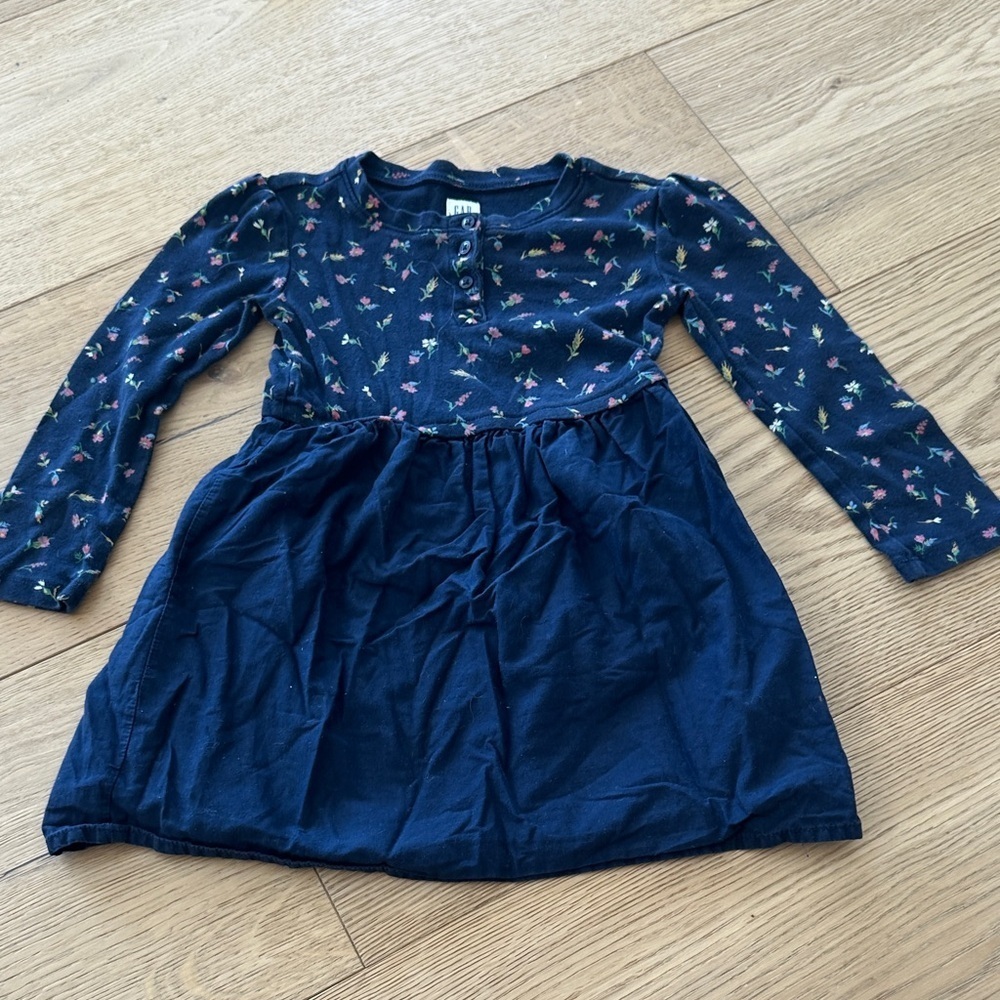 GAP Navy Floral Kids Dress 4/5Y